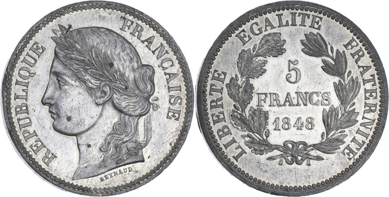 FRANCE
IIe République (1848-1852). Essai de 5 francs, concours de Reynaud 1848, ...