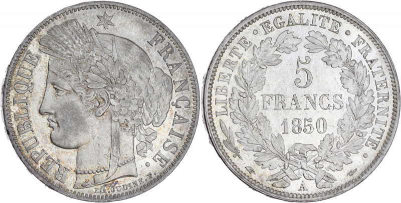 FRANCE
IIe République (1848-1852). 5 francs Cérès 1850, A, Paris.
G.719 - F.327 ...