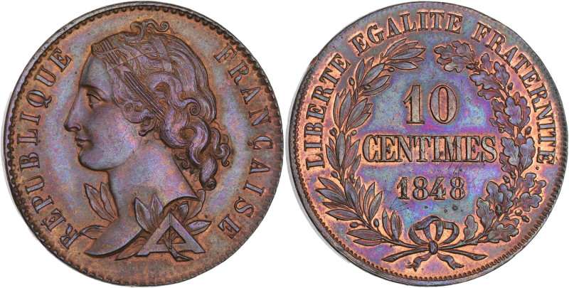 FRANCE
IIe République (1848-1852). Essai de 10 centimes, concours de Magniadas 1...