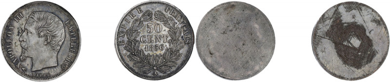 FRANCE
Second Empire / Napoléon III (1852-1870). Paire d’essais unifaces en bron...