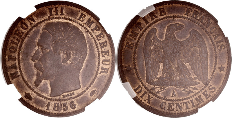 FRANCE
Second Empire / Napoléon III (1852-1870). Dix centimes tête nue 1856, A, ...