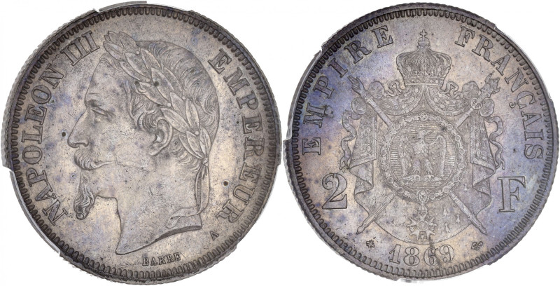 FRANCE
Second Empire / Napoléon III (1852-1870). 2 francs tête laurée 1869, A, P...