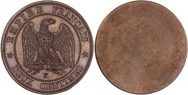 FRANCE
Second Empire / Napoléon III (1852-1870). Essai uniface de revers de deux...