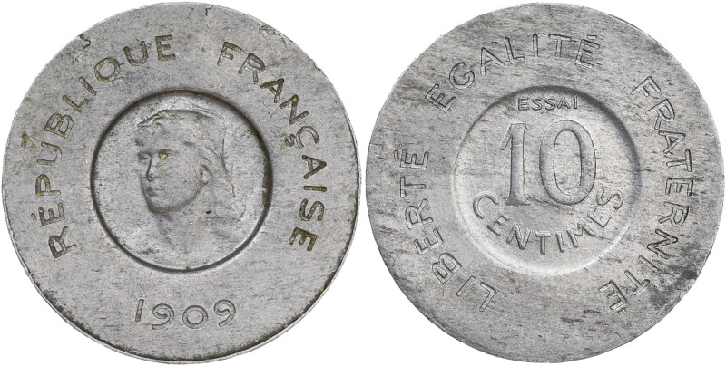 FRANCE
IIIe République (1870-1940). Essai de 10 centimes François Rude 1909, A, ...