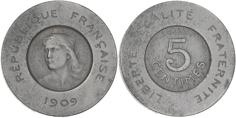 FRANCE
IIIe République (1870-1940). Essai de 5 centimes François Rude 1909, Pari...