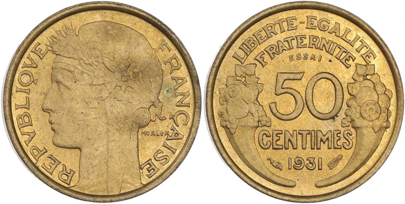 FRANCE
IIIe République (1870-1940). Essai de 50 centimes Morlon 1931, Paris.
GEM...