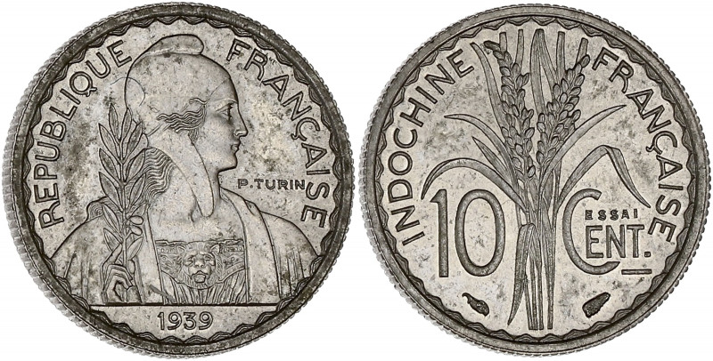 INDOCHINE - INDOCHINA
IIIe République (1870-1940). Essai de 10 centimes 1939, Pa...