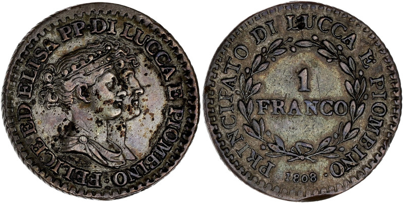 ITALIE - ITALY
Lucques, Elisa Bonaparte et Felix Baciocchi (1805-1814). 1 franco...