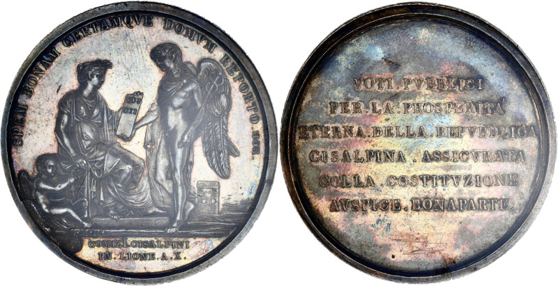 ITALIE - ITALY
Milan, République italienne (1802-1805). Médaille, Constitution à...