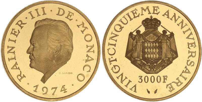 MONACO
Rainier III (1949-2005). 3000 francs 1974.
G.MC171 ; Or - 28,8 g - 32 mm ...