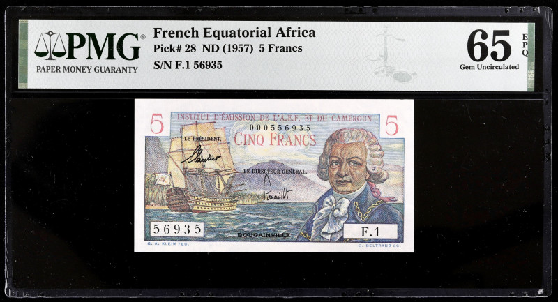 AFRIQUE ÉQUATORIALE FRANÇAISE - FRENCH EQUATORIAL AFRICA
5 francs type “Bougainv...