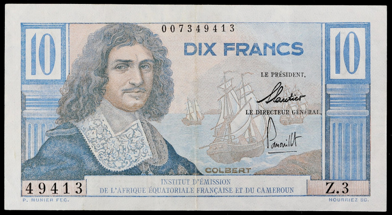 AFRIQUE ÉQUATORIALE FRANÇAISE - FRENCH EQUATORIAL AFRICA
10 francs Colbert - Ins...