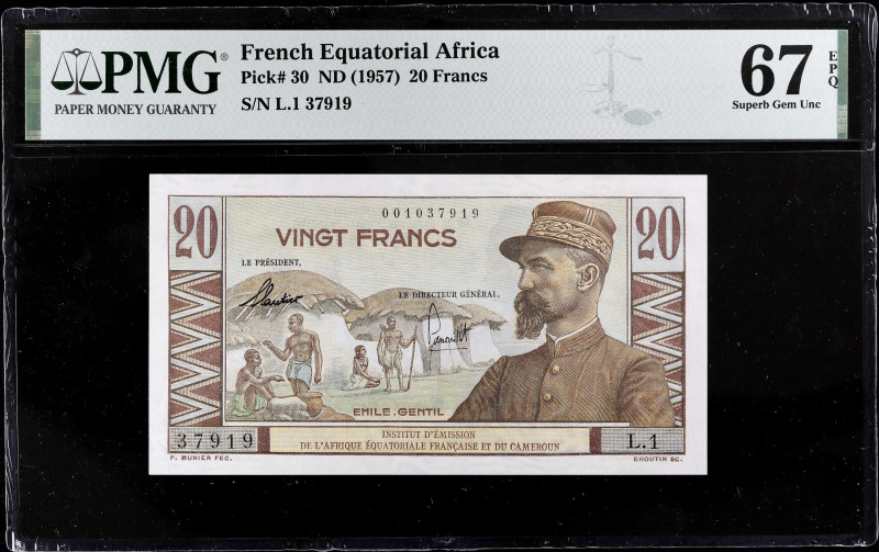 AFRIQUE ÉQUATORIALE FRANÇAISE - FRENCH EQUATORIAL AFRICA
20 francs type “Émile G...