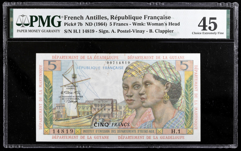 ANTILLES FRANÇAISES - FRENCH ANTILLES
5 francs avec le portrait de deux femmes N...