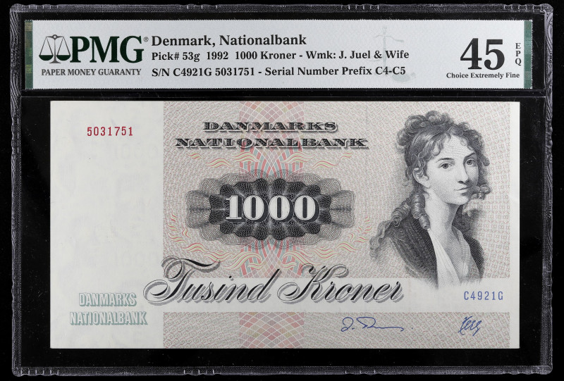 DANEMARK - DENMARK
1000 kroner avec le portrait d’une femme 1992.
P.53g.
Alphabe...