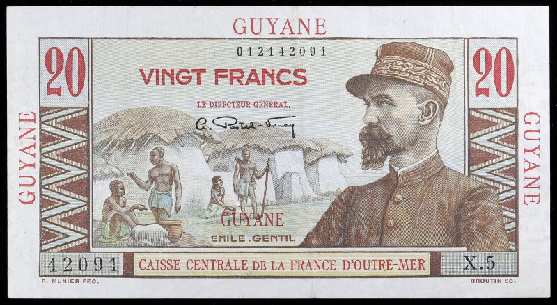 GUYANE FRANÇAISE - FRENCH GUIANA
20 francs type “Émile Gentil” ND (1946).
P.21.
...