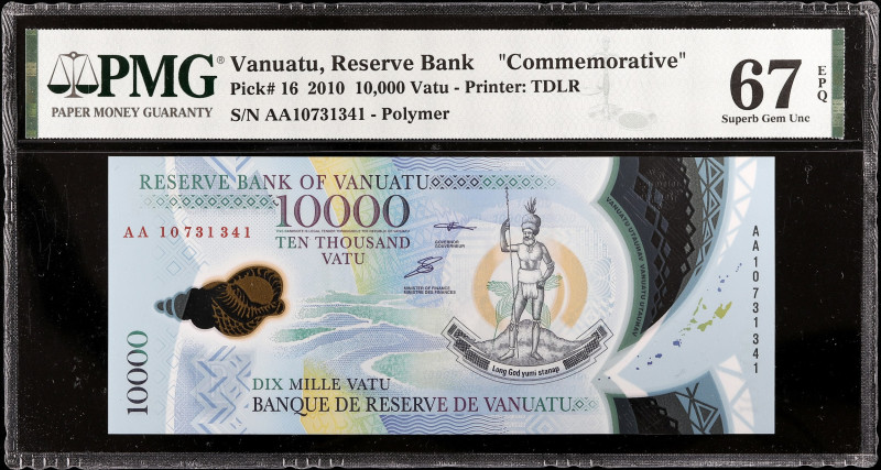 VANUATU
10000 vatu ND (2010).
P.16.
Alphabet AA - numéro 10731341.
PMG 57 EPQ Su...