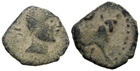 Iberia, Castulo. 1st centur B.C. AE (18 mm, 2.78 g).