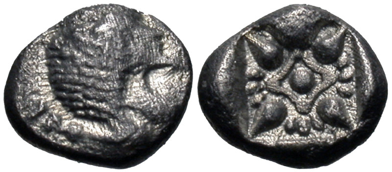 Ionia, Miletos. Late 6th-early 5th century B.C. AR diobol (9 mm, 1.06 g).