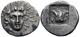 Islands off Caria, Rhodes. Ca. 125-88 B.C. AR hemidrachm (13 mm, 1.49 g).