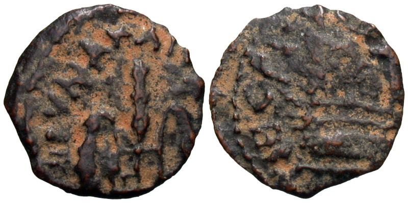 Judaea, Procurators. Pontius Pilate. 26-36 C.E. AE prutah (13 mm, 0.95 g).