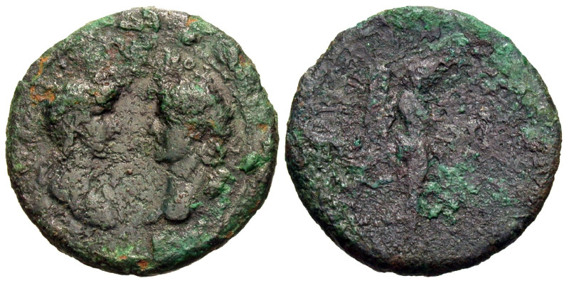 Ionia, Smyrna. Nero, with Agrippina II. A.D. 54-68. AE (21 mm, 6.12 g).