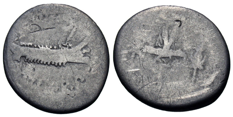 Mark Antony. 32-31 B.C. AR denarius (16 mm, 2.99 g).