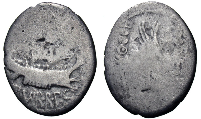 Mark Antony. 32-31 B.C. AR denarius (17 mm, 2.94 g).