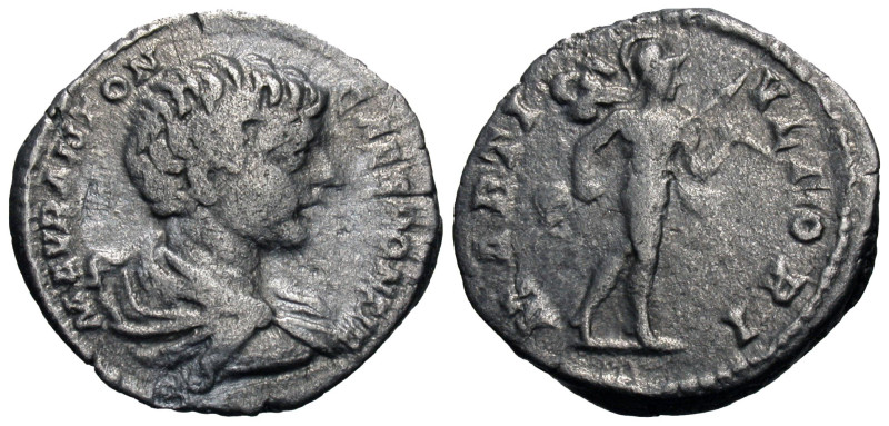 Caracalla. As Caesar, A.D. 196-198. AR denarius (17 mm, 3.24 g).