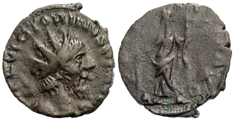 Victorinus. Romano-Gallic Emperor, A.D. 269-271. AE antoninianus (18 mm, 1.99 g)...