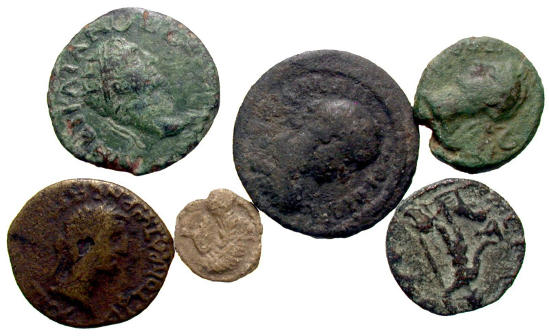 [Mixed]. Lot of six (6) AEs. Includes five unattributed Roman Provincial issues ...