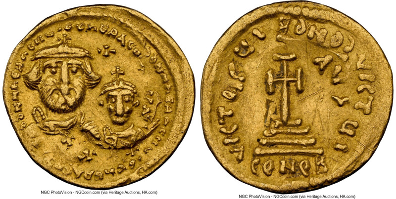 Heraclius and Heraclius Constantine (AD 613-641). AV solidus (21mm, 4.37 gm, 7h)...