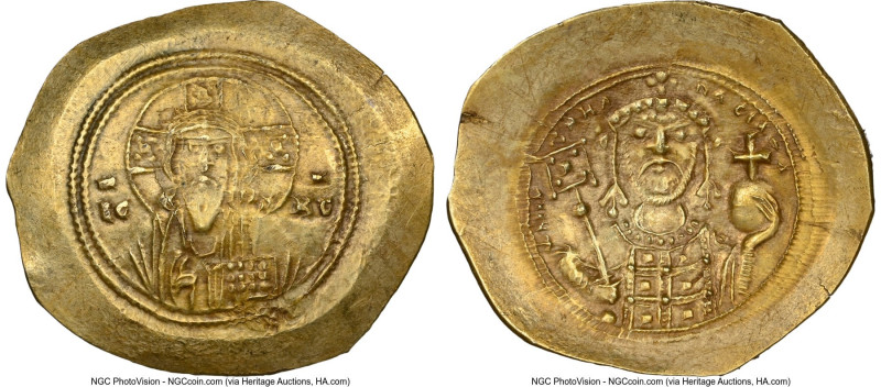 Michael VII Ducas (AD 1071-1078). AV/EL histamenon nomisma scyphate (30mm, 4.40 ...