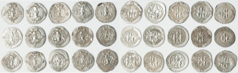 ANCIENT LOTS. Oriental. Sasanian Kingdom. Lot of thirty (30) AR drachms. Fine-VF...