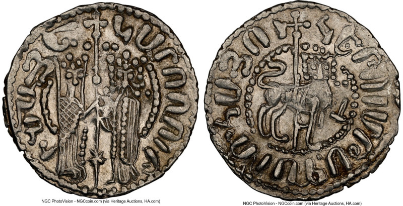 Cilician Armenia. Hetoum I Tram ND (1226-1270) AU55 NGC, AC-351-8. 3.00gm. HID09...