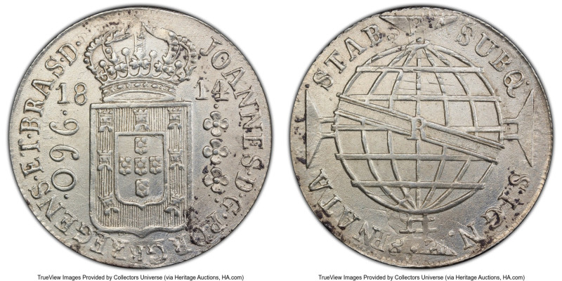 João Prince Regent 960 Reis 1814-R AU Details (Cleaned) PCGS, Rio de Janeiro min...