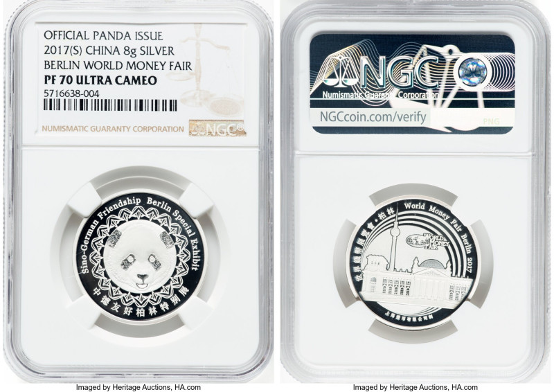 People's Republic silver Proof "Commemorative Show Panda - Berlin World Money Fa...