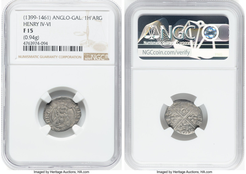 Anglo-Gallic. Henry IV-VI Hardi d'Argent ND (1399-1461) F15 NGC, 20mm. 0.94gm. H...