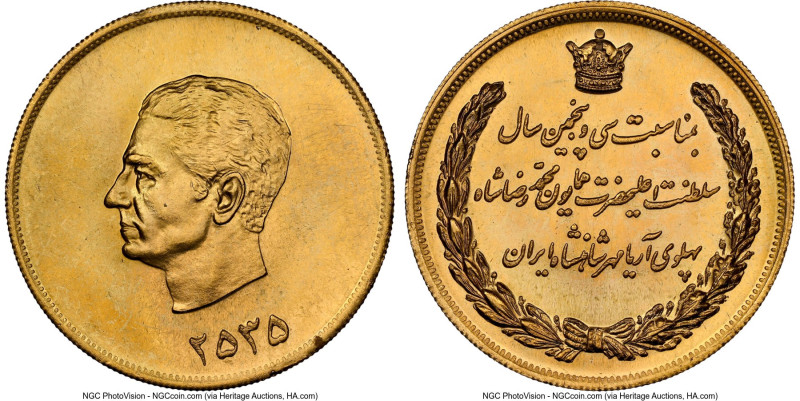 Mohammad Reza Pahlavi gold "50th Anniversary of Pahlavi Rule" Medal SH 2535 (197...