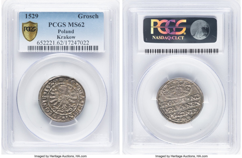 Sigismund I Groschen 1529 MS62 PCGS, Krakow mint, Kopicki-421. HID09801242017 © ...