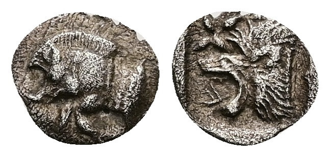 Hemiobol AR
Mysia, Kyzikos, 5th century BC
10 mm, 0,31 g
