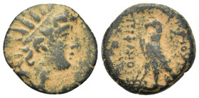 Bronze Æ
Seleukid Kings, Antiochos VIII Epiphanes (121/120-97/96 BC), Antioch, Radiate and diademed head r. R/ Eagle standing l., with sceptre over s...