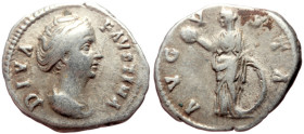 Denarius AR
Denarius AR
Diva Faustina Senior (Died 141), Rome, DIVA FAVSTINA, Draped bust of Faustina to right, her hair in a bun bound with pearls ...