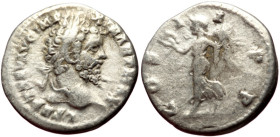 Denarius AR
Septimius Severus (193-211), Rome, L SEPT SEV AVG IMP XI PART MAX, laureate head right / COS II P P, Victory advancing left, holding wrea...