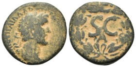 Bronze Æ
Antoninus Pius (138-161), Seleucis and Pieria, Antioch, Laureate head r. / Large SC; A below; all within wreath
22 mm, 7,03 g
RPC IV.3 onl...