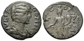 Bronze A
Julia Domna, Augusta (193-217). Pisidia, Parlais, Draped bust r. R/ Tyche standing l., holding rudder and cornucopia
21 mm, 4,63 g
SNG Fra...