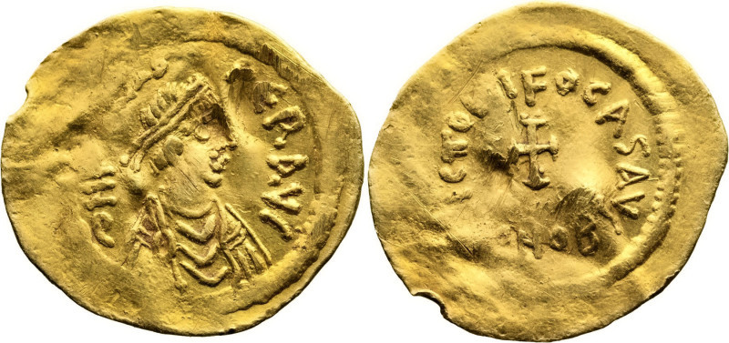 Tremissis AV
Phocas (602-610 AD), Constantinople, δ N FOCAS PER AVG. Diademed a...