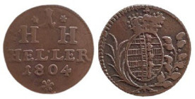 1 Heller Cu
Sachsen-Hildburghausen, 1804, Friedrich (1784-1826)