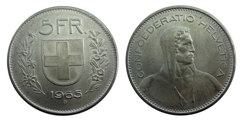 5 Franken AR
Switzerland, 1965 B, Silver 835/1000
31 mm, 15 g