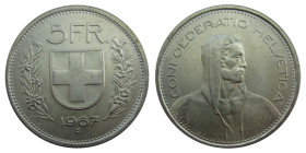 5 Franken AR
Switzerland, 1967 B, Silver 835/1000
31 mm, 15 g